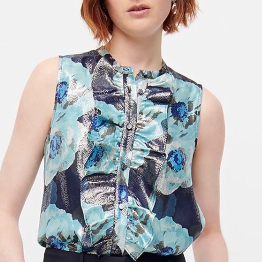 ✨HP✨ [J. Crew] Gorgeous Ruffle-Front Top - Picture 8 of 10